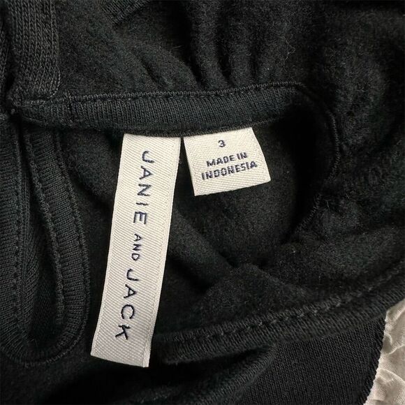 Janie and Jack Girls Black Eyelet Ruffle Sweatshirt Size 3 Casual - Picture 6 of 7